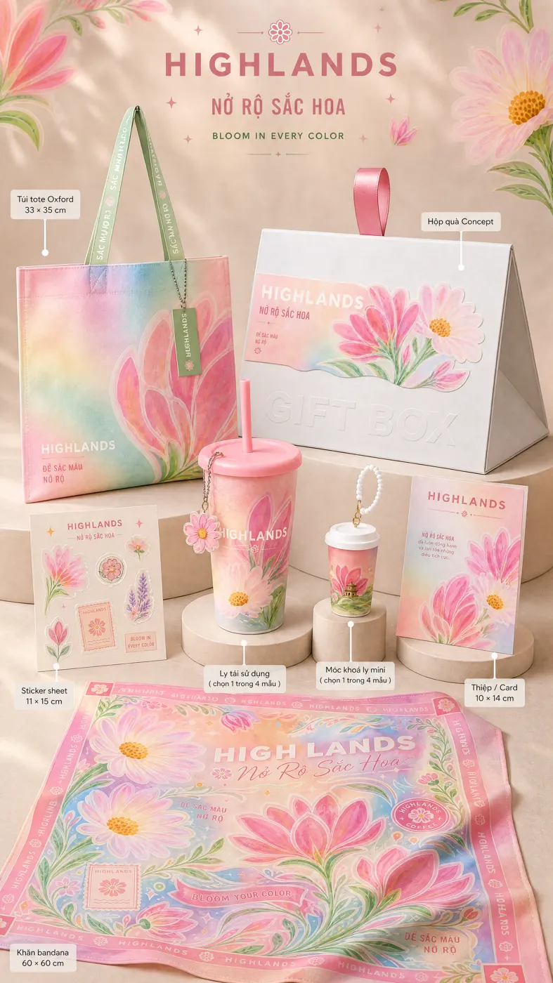Bộ concept hoa pastel