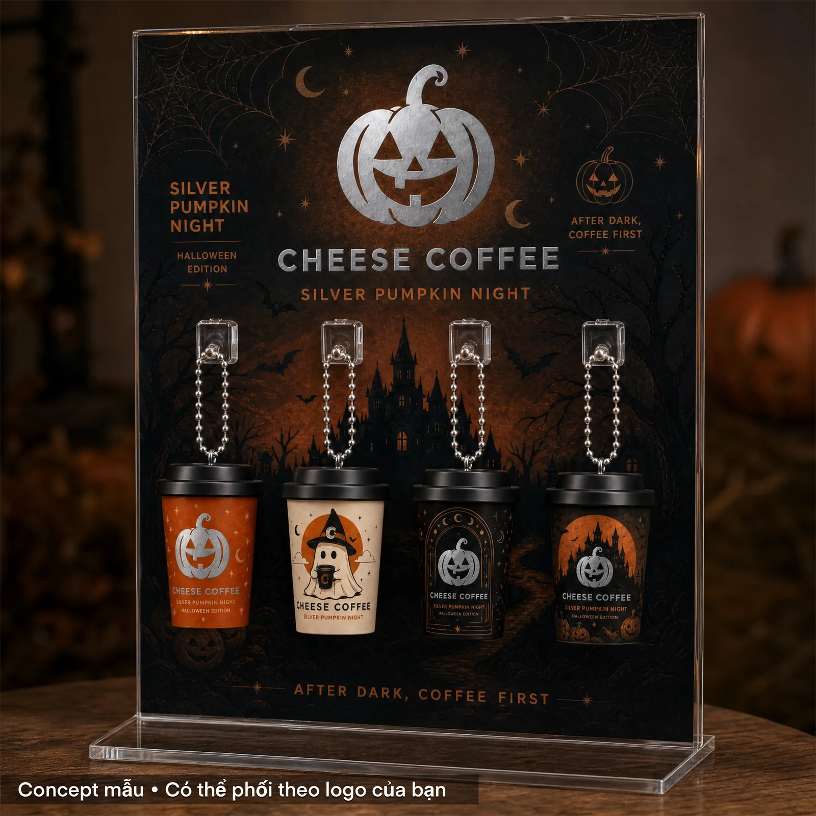 BST móc khóa ly mini Halloween 2