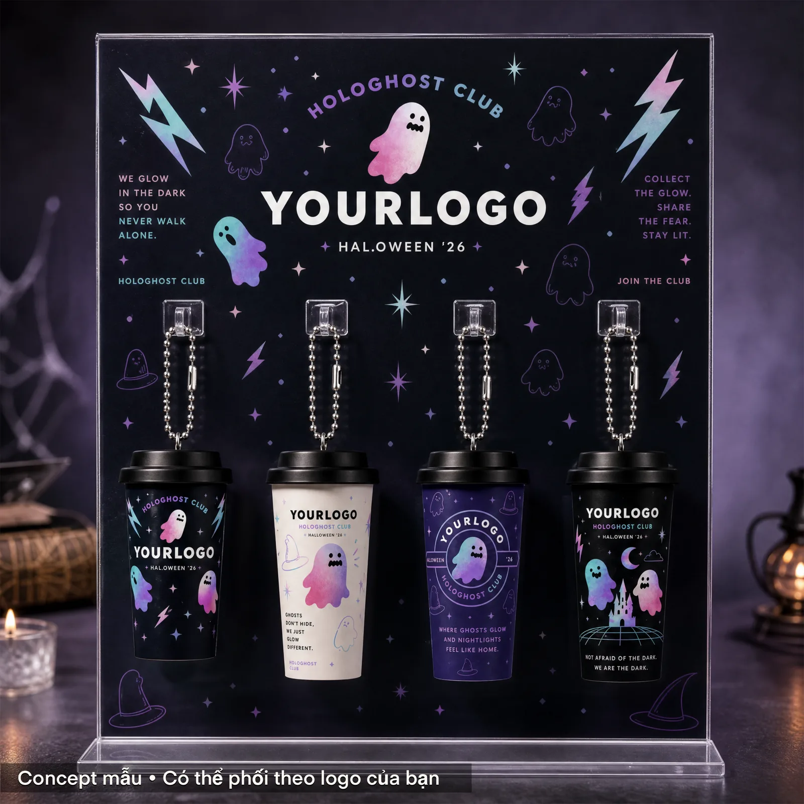 BST móc khóa ly mini Halloween 4