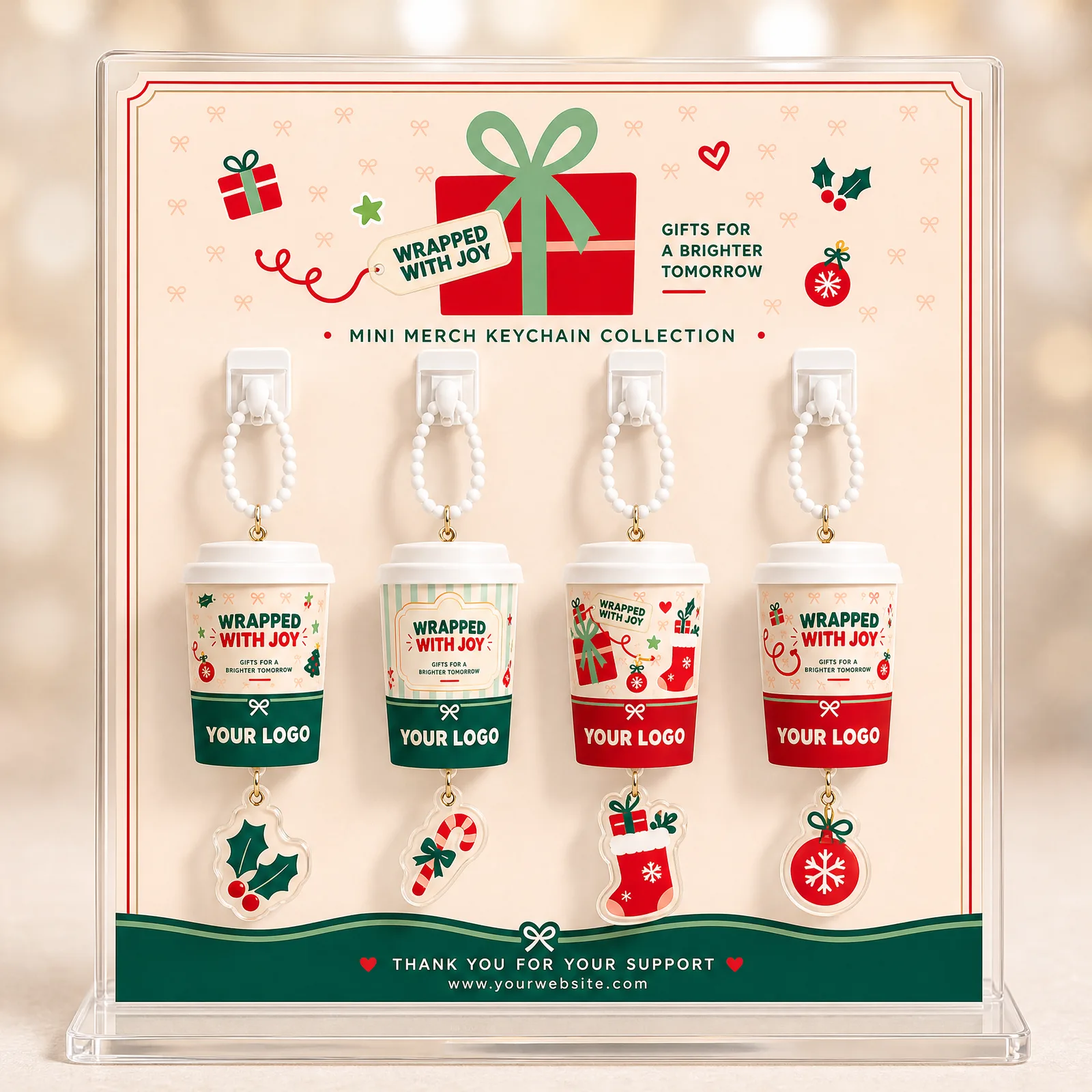 BST Móc khóa Giáng Sinh — Wrapped With Joy