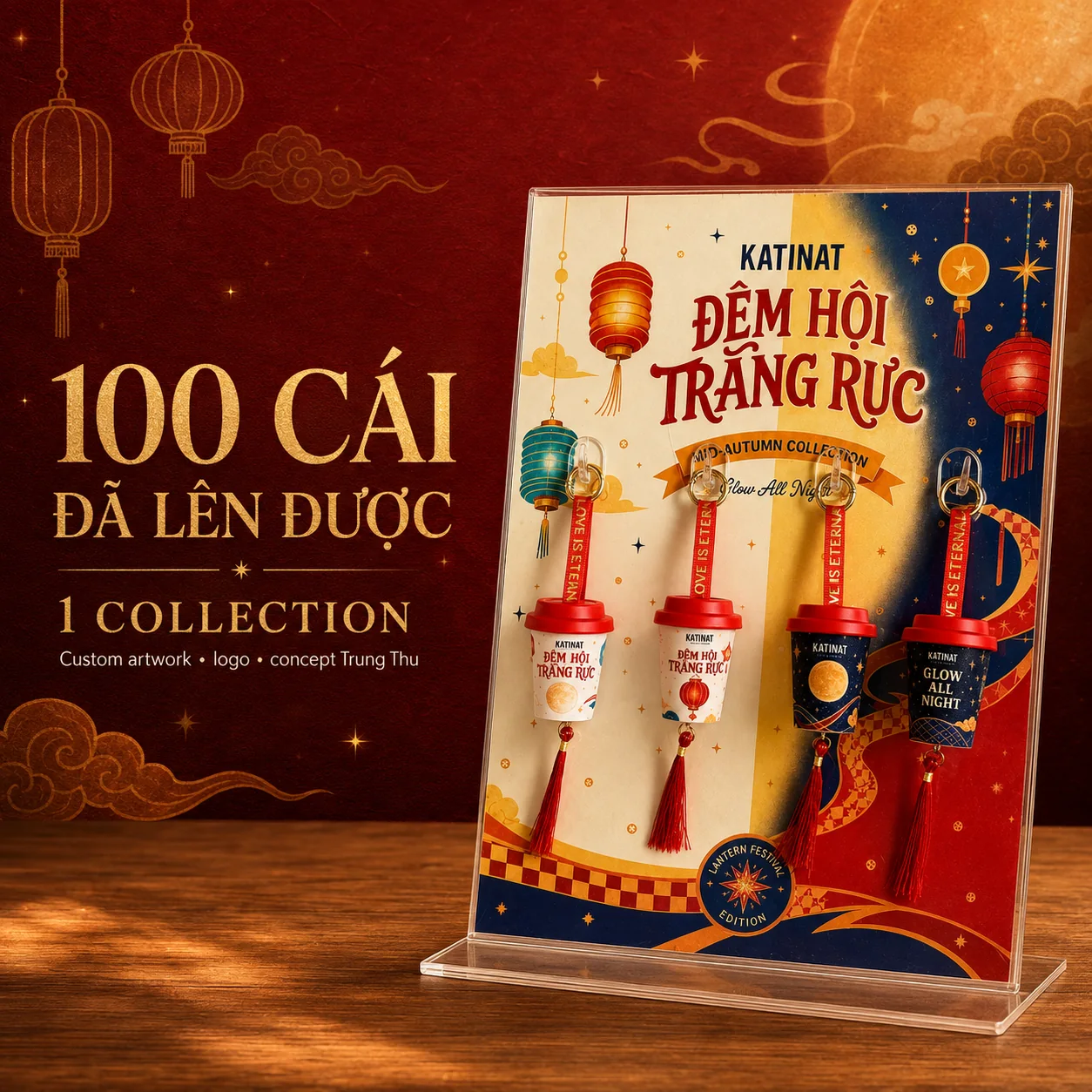 Móc khóa lồng đèn mini Trung Thu Meilia