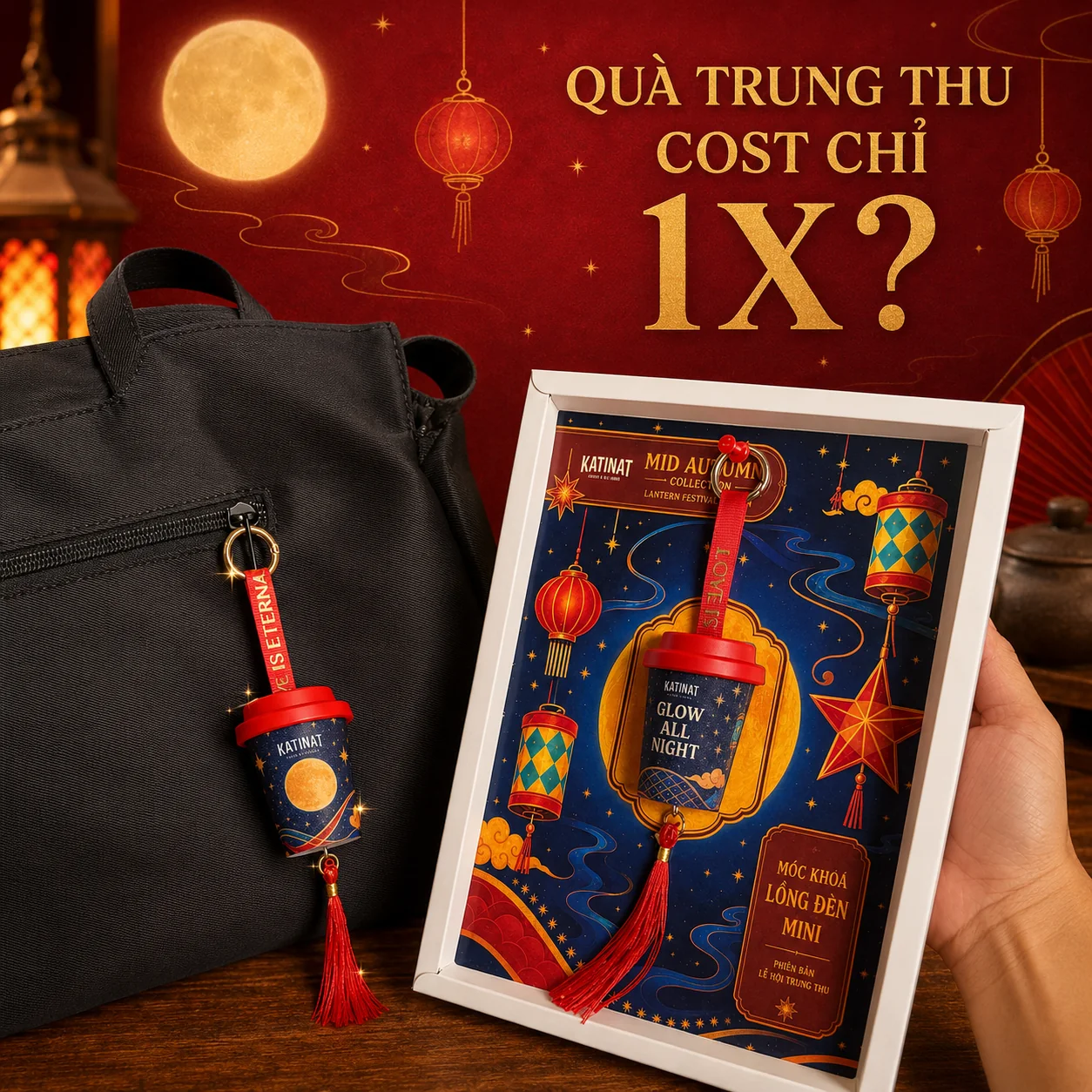 Móc khóa lồng đèn mini Trung Thu Meilia
