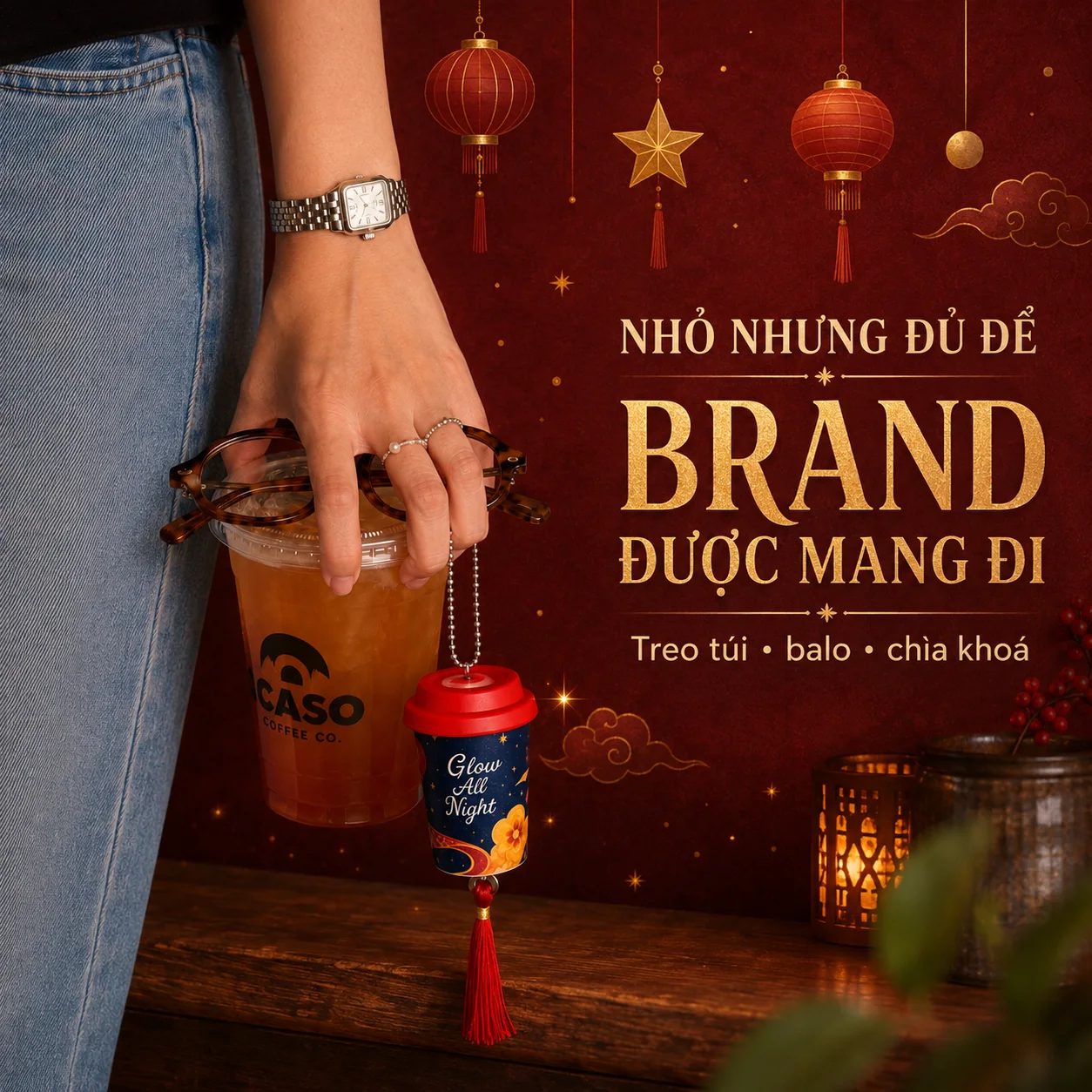 Móc khóa lồng đèn mini Trung Thu Meilia